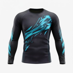 Rashguard MMA personnalisé pour homme à manches longues, imprimé par sublimation, respirant, extensible et compressif pour le grappling et les arts martiaux - Product Image 1