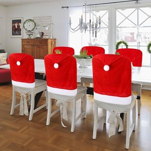4 housses de chaise de Noël en forme de chapeau de Père Noël, rouge, pour salle à manger, décoration de Noël pour la maison - Product Image 6