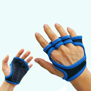 Gants de sport unisexe à demi-doigts violets avec support de poignet, respirants, en nylon/polyester/rayonne, robustes, antidérapants, pour la musculation, avec fermeture auto-agrippante - Product Image 5