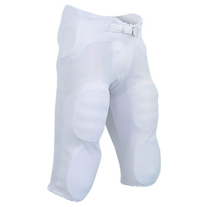 Mens White Padded American Football Pants Buckle Closure Regular Fit Breathable <b>Athletic</b> Practice Game Performance Sportswear - Product Image 1