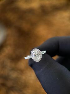 Luxury Design Diamond <b>Ring</b> with 925 <b>Silver</b> Jewelry and Oval Cut Moissanite for <b>Men</b> Women Bridal Gifts and Fine Fashion Use - Product Image 1