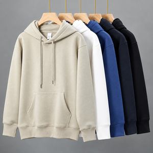 Sweat-shirts à capuche unisexes en molleton uni ODM avec logo personnalisé, poche kangourou, coupe ample, style streetwear, fabriqués au Bangladesh - Product Image 1