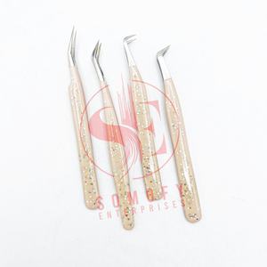 แหนบต่อขนตาสแตนเลสสีนู้ดสีเงินประกายติดฉลากตามสั่ง - Product Image 4