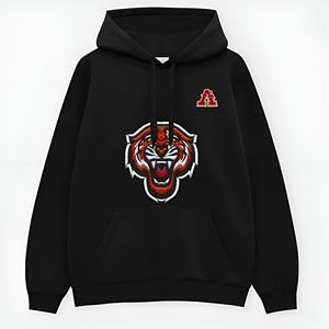 Sudadera con Capucha Negra con Parche de Letras Góticas, Estilo Urbano, Personalizable con Logotipo, Fabricante OEM/ODM, Proveedor Mayorista de Ropa - Product Image 5