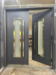 Portes intérieures sur mesure en fer forgé avec verre, porte française décorative moderne en acier pour villa de luxe, hôtel et maison résidentielle - Product Image 1
