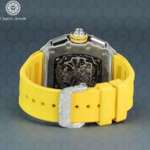 Charm Jewels Luxury Men's Stainless Steel Diamond Watch Stainless Steel Band 40mm Case Mechanical Movement Analog <b>Chronograph</b> 10 - Product Image 3