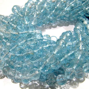 Cuentas Redondas Facetadas de Topacio Azul Natural, Cuentas de Piedras Preciosas de Topacio Azul Genuino - Product Image 4