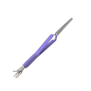 Pince à cuticules multifonctionnelle en acier inoxydable pour nail art, type baguette magique, pour ongles en forme de C - Product Image 1