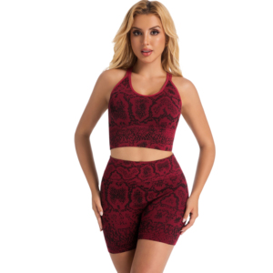 Women <b>Yoga</b> Workout <b>Set</b> Sports Bra and High Waist Shorts Seamless Gym Fitness Outfit Breathable Stretch Running Activewear - Product Image 1