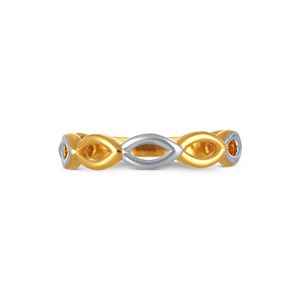 Anillo de Oro de Dos Tonos Infinite Harmony, Anillo de Lujo con Eslabones Ovalados Entrelazados en Oro y Plata para Mujer - Product Image 3