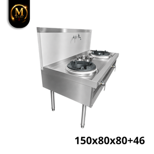 Estufa de gas doble de alta resistencia para wok chino, equipo de cocina comercial de acero inoxidable para restaurantes. - Product Image 4