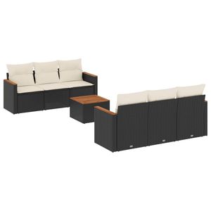 Conjunto de Sofás Modulares Grandes de Ratán PE Negro para Jardín, Elegante Colección de Muebles para Exteriores - Product Image 2