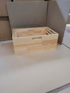 Factory Vintage French Natural Wood Crate box with Nautical Rope Decorative Bamboo Box Business Gift Set DIY box New Year - Product Image 1