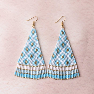 Pendientes de Moda Vintage Hechos a Mano con Cuentas y Borlas de Flores Pequeñas, Estilo Étnico, Pendientes de Cuentas de Arroz Trenzadas, Joyería para Mujer, Venta al por Mayor - Product Image 6