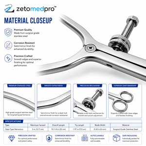 Retractor Quirúrgico Tipo ZELPI, Apertura Máxima 5 Pulgadas, Brazos Profundos, ZETOMEDPRO - Product Image 6