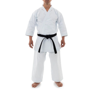 Uniforme de Karate para Hombre Adulto, Blanco, 100% Algodón, Corte Regular, Ropa Duradera para Artes Marciales, Cinturón Negro Incluido - Product Image 1