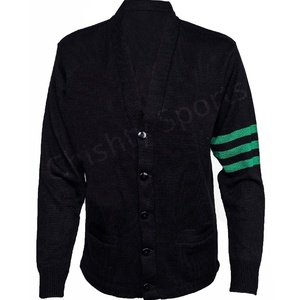 Cardigan universitaire Vente en gros broderie personnalisée Tricot Cardigan de couleur à col en V pour femmes de style universitaire Pull en tricot à motif - Product Image 1