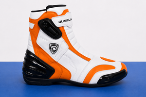 Botas de Motociclismo Dumela, Color Naranja y Blanco, de Cuero Genuino, Transpirables, Impermeables, Protectoras, para Todas las Estaciones, Deportivas - Product Image 4