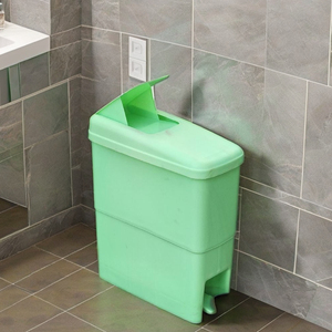 Poubelle à déchets sanitaires KC Green GR-766, type pédale, rectangulaire, en PP, capacité 21L, avec couvercle, pour usage intérieur - Product Image 2