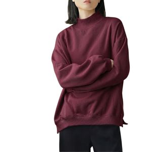 Women Crew Neck Sweatshirt Oversized V Cut <b>Pullover</b> Fleece Top Drop Shoulder Casual Streetwear Training <b>Jumper</b> 100% Cotton Front - Product Image 6
