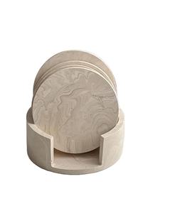 Ensemble de sous-verres en marbre avec support Couleur beige minimaliste Effet facile à utiliser Fait à la main Décor à la maison Verres Ustensiles de cuisine - Product Image 4