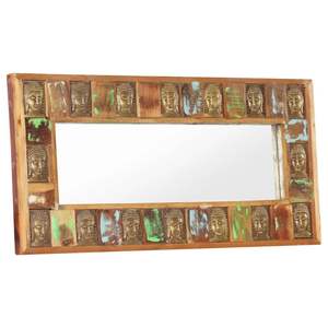 Miroir mural en bois recyclé de couleur unie, 43,3 x 19,7 po - Product Image 1