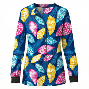 Chaqueta de Trabajo Personalizada para Esteticistas y Enfermeras, Fabricada por OEM, con Estampado Personalizado, Mangas Largas, Cierre de Botones a Presión, Bolsillos con Parches, Chaquetas de Trabajo al por Mayor - Product Image 2