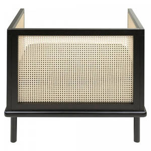 Modern Rattan Dining <b>Chair</b> with <b>Black</b> Solid Teak Wooden Legs and Perforated Backrest for Home Furniture - Product Image 4