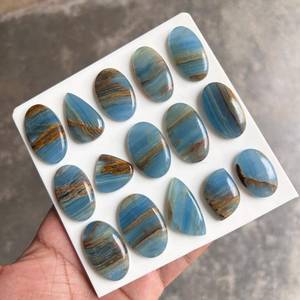 Natural Aqua Calcite Cabochons Mixed Shapes Polished Loose Gemstones For Jewelry Making - Product Image 2