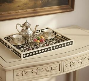 Plateau Feng Shui de Luxe Fait Main Écologique avec Incrustations en Os – Design Décoratif Élégant, Qualité Supérieure pour la Maison et la Cuisine (Idéal pour Servir) - Product Image 2