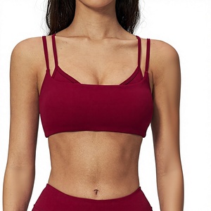 Soutien-gorge de sport rembourré réversible pour femme grande taille avec logo personnalisé, double bretelles, maintien moyen, respirant, idéal pour le yoga, la gym et l'entraînement - Product Image 3