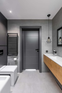 Puerta de Madera Compuesta WPC de 40 mm de Espesor, Certificada ISO 9001, Resistente al Polvo, Fácil de Limpiar, Insonorizada e Impermeable para Baño y Cocina - Product Image 6