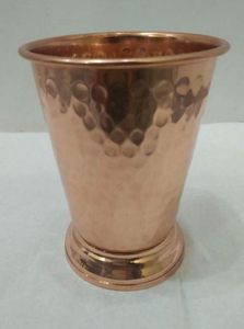 Copper Straight Cup Classic Hammered Design For Drinking Bar Accessories Kitchen Use - Product Image 1