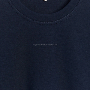 Camiseta estampada lisa de alta calidad de punto informal de algodón con logotipo bordado personalizado - Product Image 6