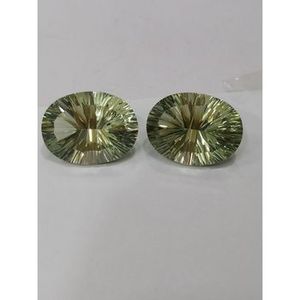 Piedra preciosa de prasiolita de corte cóncavo de amatista verde Natural de grado AAA, forma ovalada de 15X20mm, corte cóncavo de paso largo suelto, prasiolita - Product Image 3