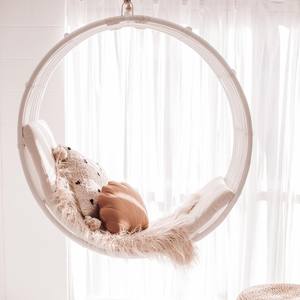<b>Swing</b> moon chair for indoor bedroom living room round rattan hanging chairs manufacturer supply - Product Image 5