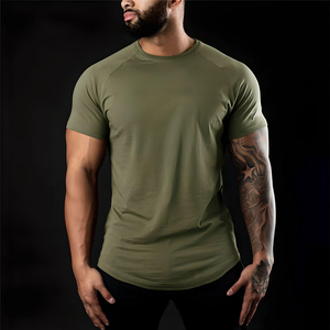 T-shirt à manches courtes pour homme, coupe slim, couleur unie, coton respirant, tissu jersey décontracté, blanc - Product Image 6