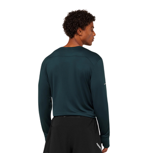 <b>Mens</b> Running Long Sleeve T <b>Shirt</b> <b>Blue</b> Oversized Fit Lightweight Quick Dry Gym Training Athletic Sports Top - Product Image 5