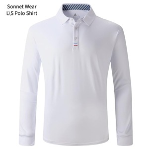 เสื้อโปโลแขนยาวผู้ชาย สีฟ้าอ่อน สีพื้น ดีไซน์กระเป๋าแบบลำลอง ทรงปกติ - Product Image 5