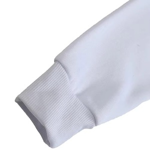 Sweat-shirt à capuche blanc pour homme, coupe classique, tricoté, décontracté, pour l'automne, 100% coton, couleur unie, tissu en molleton français - Product Image 5