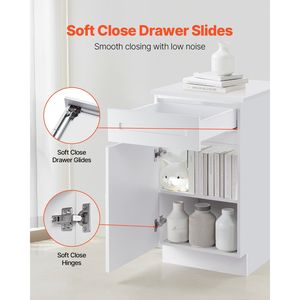 Mobile Base Bianco Shaker da 18 Pollici Non Assemblato con Cassetto, 24 Pollici L x 34,5 Pollici H, 18 Pollici L x 24 Pollici P, Pronto per l'Assemblaggio, per Cucina - Product Image 3