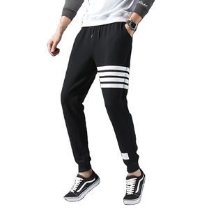 Pantalon de survêtement homme coupe slim, décontracté, pour usage quotidien, tendance, devant plat, taille mi-haute, poids moyen, infroissable, écologique, respirant, 100% - Product Image 1