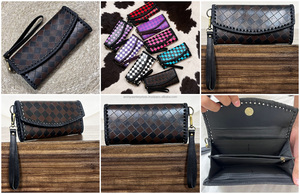 2026 Best Selling Women Long Multi-functional Diamond Checlered Wallet <b>Purse</b> <b>Large</b> Capacity Genuine Cow Leather Wristlet Clutch - Product Image 3