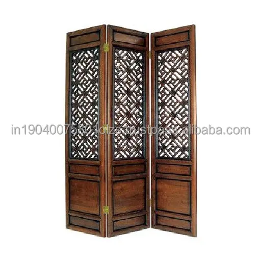 White Wood 4 Panel Royal Standard Wall Divider Bedroom 4 Panel Partition Screen Foldable Wooden Room Divider