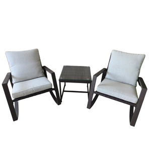 All Weather Metal Garden Seating Set with Soft <strong>Cushions</strong> and Wide Armrests for Sunroom <strong>Conservatory</strong> Porch - Product Image 3