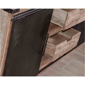 Vandana Autumn Form Industrial <b>sideboard</b> with sliding doors and wooden drawers, 180cm, Character - Product Image 3