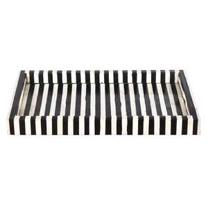 Luxury Artisan Crafts <b>Resin</b> Inlay Coffee Tray White Striped Serving Natural Tray for Tea Coffee Desserts and Guest Entertaining - Product Image 2