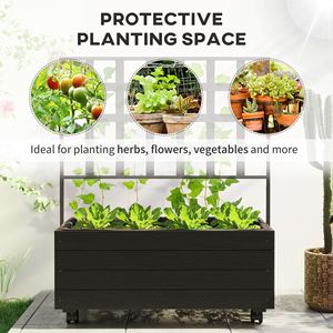 Letto da giardino in legno per esterni con traliccio e ruote per giardino Patio balcone scherma cancelli fioriera - Product Image 4
