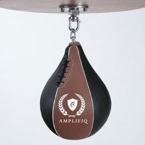 Ballon de boxe en cuir durable pour l'entraînement physique, la pratique du punching rapide, hauteur réglable, construction robuste, utilisation en salle de sport ou à domicile - Product Image 2