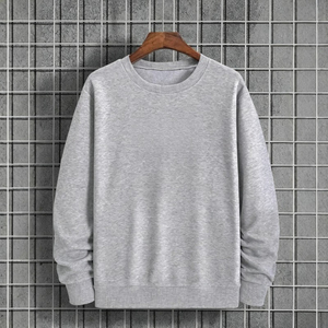 Sudadera Unisex de Cuello Redondo, Corte Regular, Color Blanco Sólido, Tejida, 100% Algodón, Informal, de Invierno, Servicio OEM, Teñido Liso - Product Image 4